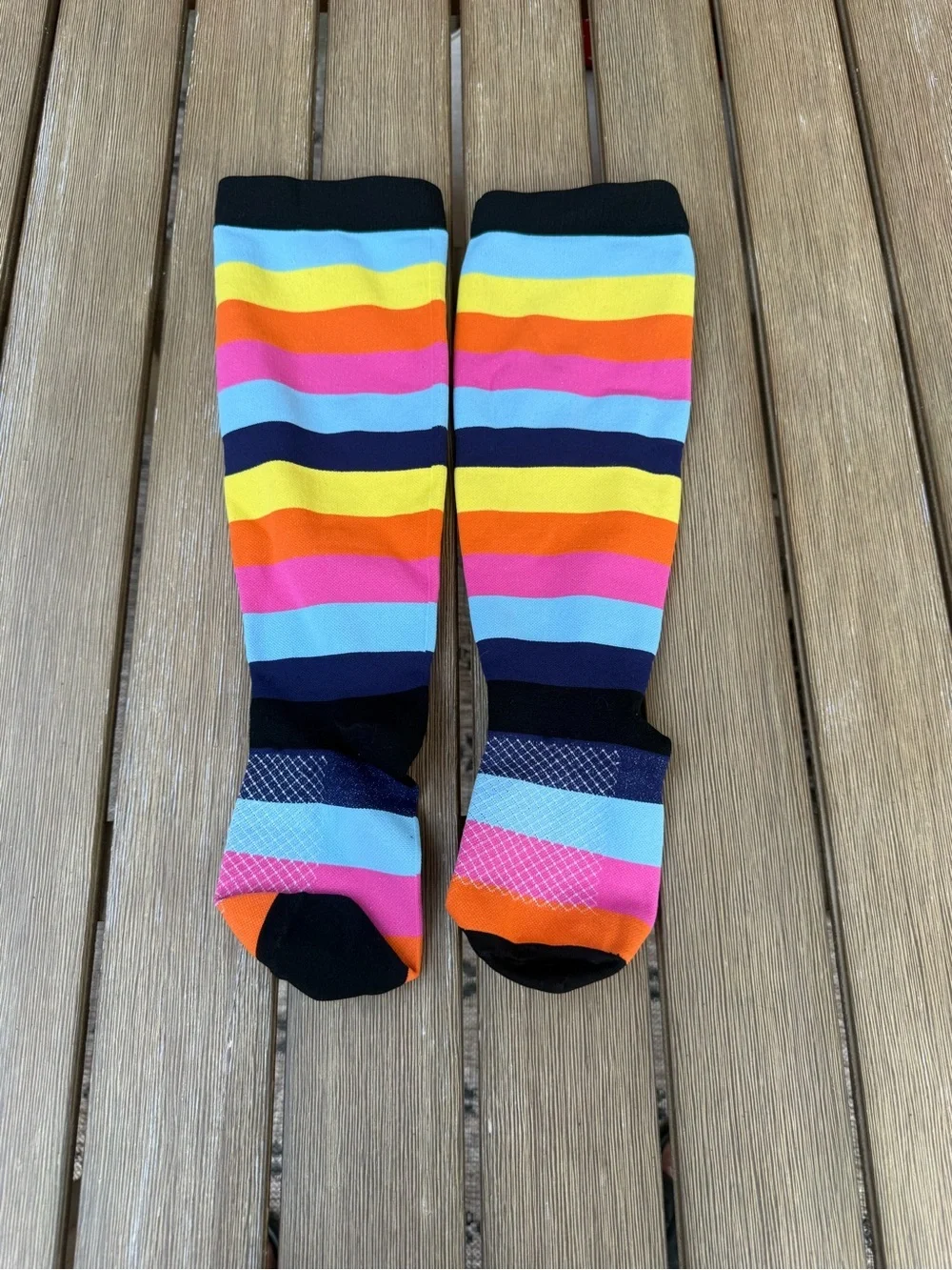 Rainbow Compression Socks 4XL Knee High Graduated Compression Socks Multicolor